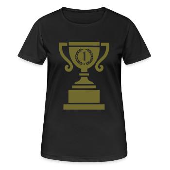 pokal 1 - Frauen T-Shirt atmungsaktiv - Schwarz - Vorne - AI Model Female 172 light (172cm)