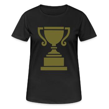 pokal 1 - Frauen T-Shirt atmungsaktiv - Schwarz - Vorne - AI Model Female 172 light (172cm)