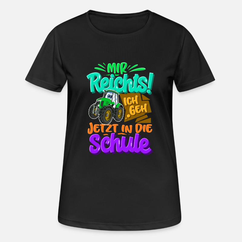 Traktor Kinder Einschulung - Frauen T-Shirt atmungsaktiv - Schwarz