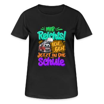 Einschulung Feuerwehr - Frauen T-Shirt atmungsaktiv - Schwarz - Vorne - AI Model Female 172 light (172cm)