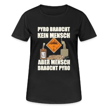 Pyro Silvester - Frauen T-Shirt atmungsaktiv - Schwarz - Vorne - AI Model Female 172 light (172cm)