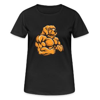 Golden Retriever Dog Muscles Bodybuilding - Women's Breathable T-Shirt - black - Front - AI Model Female 172 light (172cm)