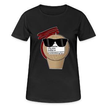 Pyro Sonnenbrille - Frauen T-Shirt atmungsaktiv - Schwarz - Vorne - AI Model Female 172 light (172cm)