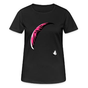 Paraglider Gleitschirm - Frauen T-Shirt atmungsaktiv - Schwarz - Vorne - AI Model Female 172 light (172cm)