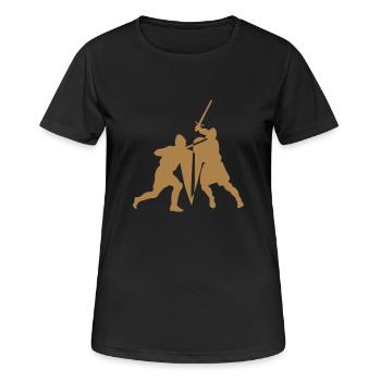 Epée de combat - T-shirt respirant Femme - noir - Devant - AI Model Female 172 light (172cm)