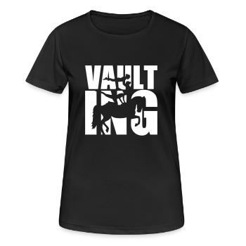 Voltigieren - Frauen T-Shirt atmungsaktiv - Schwarz - Vorne - AI Model Female 172 light (172cm)