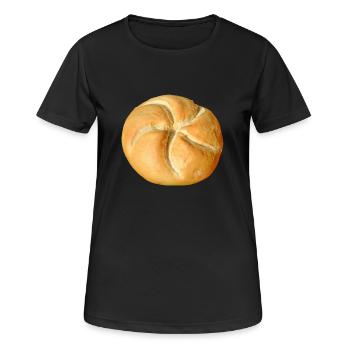 pain baguette broetchen crossaint Baecker pain bu - T-shirt respirant Femme - noir - Devant - AI Model Female 172 light (172cm)