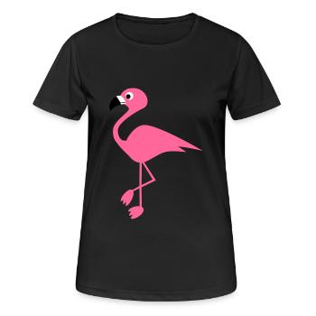 Flamingo - Frauen T-Shirt atmungsaktiv - Schwarz - Vorne - AI Model Female 172 light (172cm)