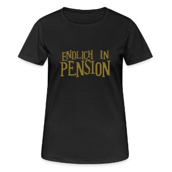 Pension Pensionierung Beamter - Frauen T-Shirt atmungsaktiv - Schwarz - Vorne - AI Model Female 172 light (172cm)