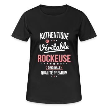 Authentique et véritable rockeuse - Originale - T-shirt respirant Femme - noir - Devant - AI Model Female 172 light (172cm)