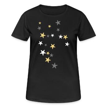 Étoiles de Noël - trois couleurs - T-shirt respirant Femme - noir - Devant - AI Model Female 172 light (172cm)