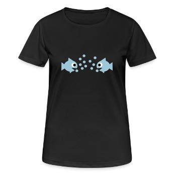 Fische - Frauen T-Shirt atmungsaktiv - Schwarz - Vorne - AI Model Female 172 light (172cm)