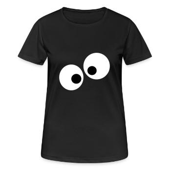 yeux - T-shirt respirant Femme - noir - Devant - AI Model Female 172 light (172cm)