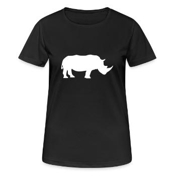 Nashorn - Frauen T-Shirt atmungsaktiv - Schwarz - Vorne - AI Model Female 172 light (172cm)