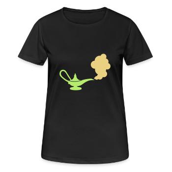 Wunderlampe - Frauen T-Shirt atmungsaktiv - Schwarz - Vorne - AI Model Female 172 light (172cm)