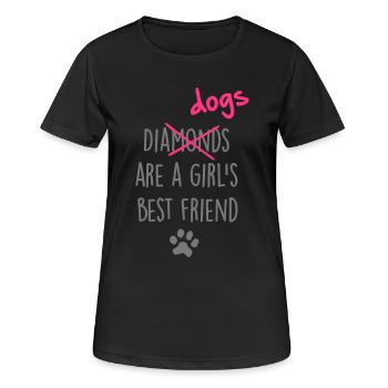 dogs girls best friend - Women's Breathable T-Shirt - black - Front - AI Model Female 172 light (172cm)