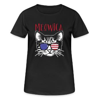 Meowica - T-shirt respirant Femme - noir - Devant - AI Model Female 172 light (172cm)