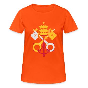 drapeau_vatican2 - Women's Breathable T-Shirt - neon orange - Front - AI Model Female 172 dark (172cm)