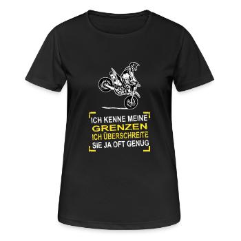 Supermoto - Frauen T-Shirt atmungsaktiv - Schwarz - Vorne - AI Model Female 172 light (172cm)