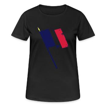 drapeau français - T-shirt respirant Femme - noir - Devant - AI Model Female 172 light (172cm)