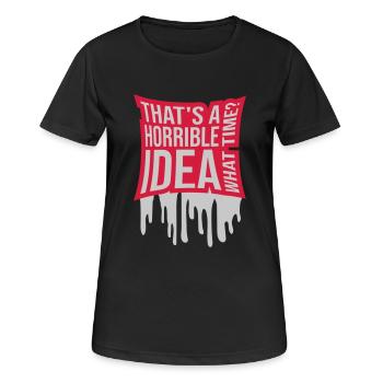 C’est une idée horrible - T-shirt respirant Femme - noir - Devant - AI Model Female 172 light (172cm)