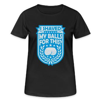 Je me suis rasé les couilles - T-shirt respirant Femme - noir - Devant - AI Model Female 172 light (172cm)