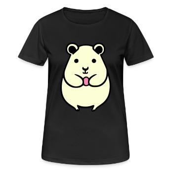 Hamster süß Tier Nagetier Tiere Haustier Vektor 2 - Frauen T-Shirt atmungsaktiv - Schwarz - Vorne - AI Model Female 172 light (172cm)