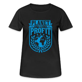 Planète sur le devis de profit - T-shirt respirant Femme - noir - Devant - AI Model Female 172 light (172cm)