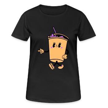 Boisson Dessin Animé - T-shirt respirant Femme - noir - Devant - AI Model Female 172 light (172cm)