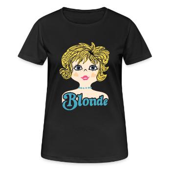 Retro Illustration Blonde - Frauen T-Shirt atmungsaktiv - Schwarz - Vorne - AI Model Female 172 light (172cm)