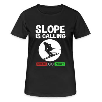 Ski Skiurlaub - Frauen T-Shirt atmungsaktiv - Schwarz - Vorne - AI Model Female 172 light (172cm)