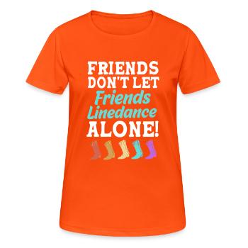 Line Dance - Women's Breathable T-Shirt - neon orange - Front - AI Model Female 172 dark (172cm)