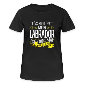 LABRADOR 10000000 mal schöner - Frauen T-Shirt atmungsaktiv - Schwarz - Vorne - AI Model Female 172 light (172cm)