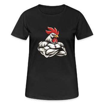 Musculation Muscles - T-shirt respirant Femme - noir - Devant - AI Model Female 172 light (172cm)