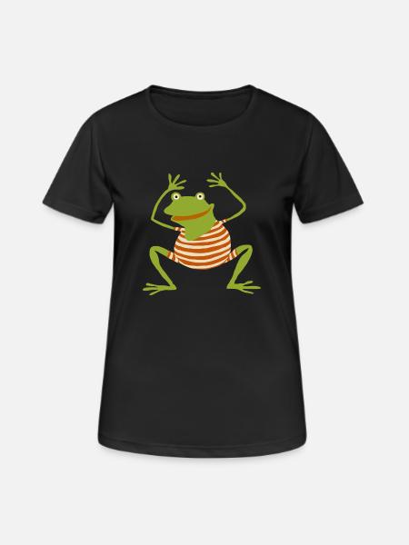 Frosch badet - Frauen T-Shirt atmungsaktiv - Schwarz