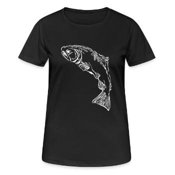 Saumons - T-shirt respirant Femme - noir - Devant - AI Model Female 172 light (172cm)