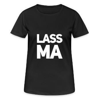 lass es sein - Frauen T-Shirt atmungsaktiv - Schwarz - Vorne - AI Model Female 172 light (172cm)