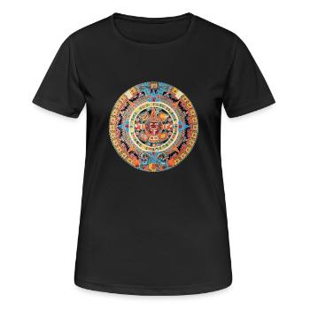 Maya Calender - Frauen T-Shirt atmungsaktiv - Schwarz - Vorne - AI Model Female 172 light (172cm)
