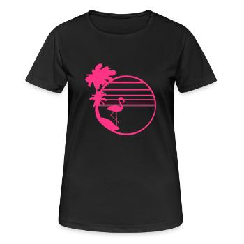 soleil d'été plage palm island vacances de vacances mee - T-shirt respirant Femme - noir - Devant - AI Model Female 172 light (172cm)