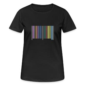 Barcode - Frauen T-Shirt atmungsaktiv - Schwarz - Vorne - AI Model Female 172 light (172cm)