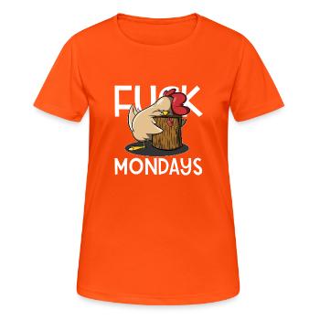 Fuck Mondays - Women's Breathable T-Shirt - neon orange - Front - AI Model Female 172 dark (172cm)