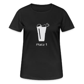 Beerpong Platz 1 - Frauen T-Shirt atmungsaktiv - Schwarz - Vorne - AI Model Female 172 light (172cm)