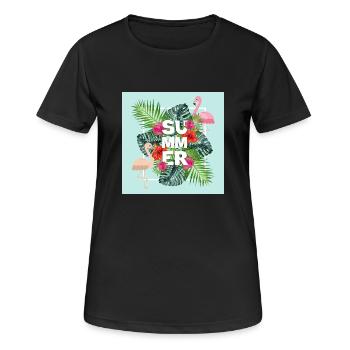Été - paradis tropical d'été - T-shirt respirant Femme - noir - Devant - AI Model Female 172 light (172cm)