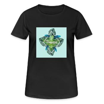 Été - paradis tropical d'été - T-shirt respirant Femme - noir - Devant - AI Model Female 172 light (172cm)