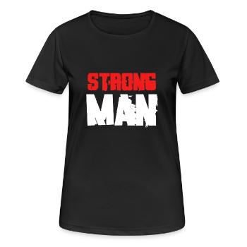 Strong Man Power Lifting Fitness Gifts - Women's Breathable T-Shirt - black - Front - AI Model Female 172 light (172cm)