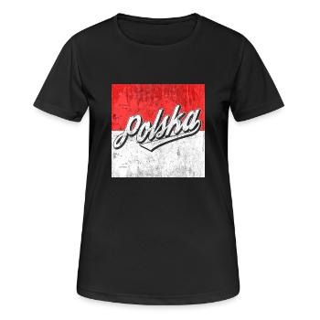 Pologne - T-shirt respirant Femme - noir - Devant - AI Model Female 172 light (172cm)