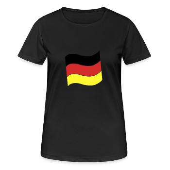 Deutschlandflagge - Frauen T-Shirt atmungsaktiv - Schwarz - Vorne - AI Model Female 172 light (172cm)