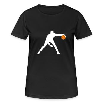 Basketball sportif dribble - T-shirt respirant Femme - noir - Devant - AI Model Female 172 light (172cm)