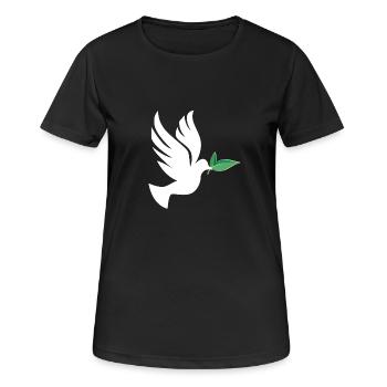 Frieden - Frauen T-Shirt atmungsaktiv - Schwarz - Vorne - AI Model Female 172 light (172cm)