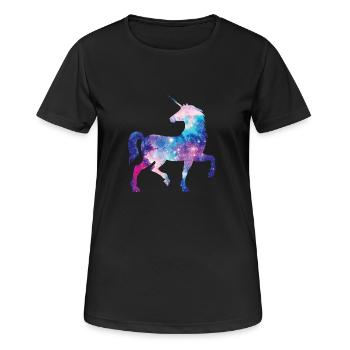 Galaxy licorne - T-shirt respirant Femme - noir - Devant - AI Model Female 172 light (172cm)